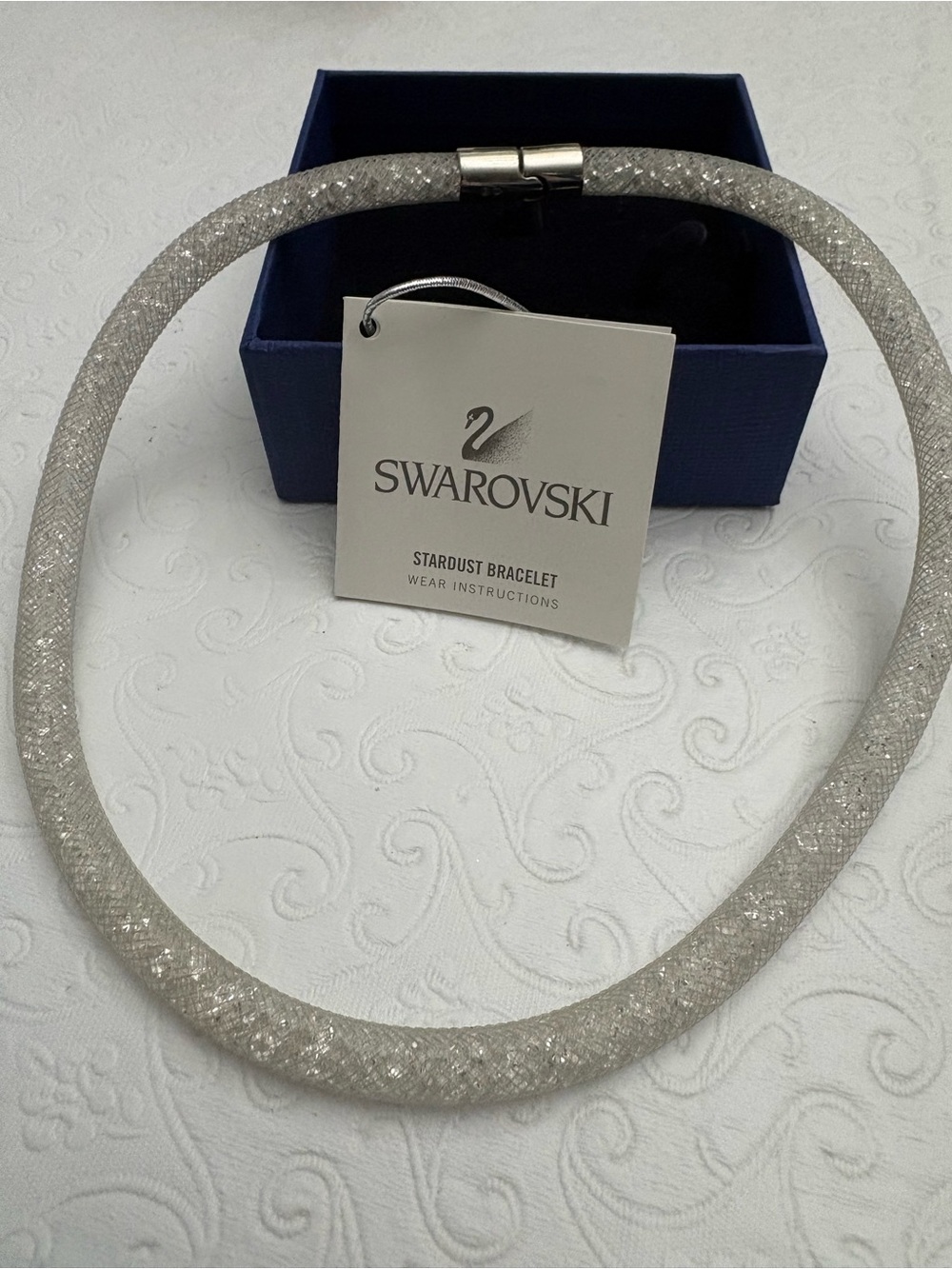 Swarovski Stardust Crystal Mesh Necklace in White